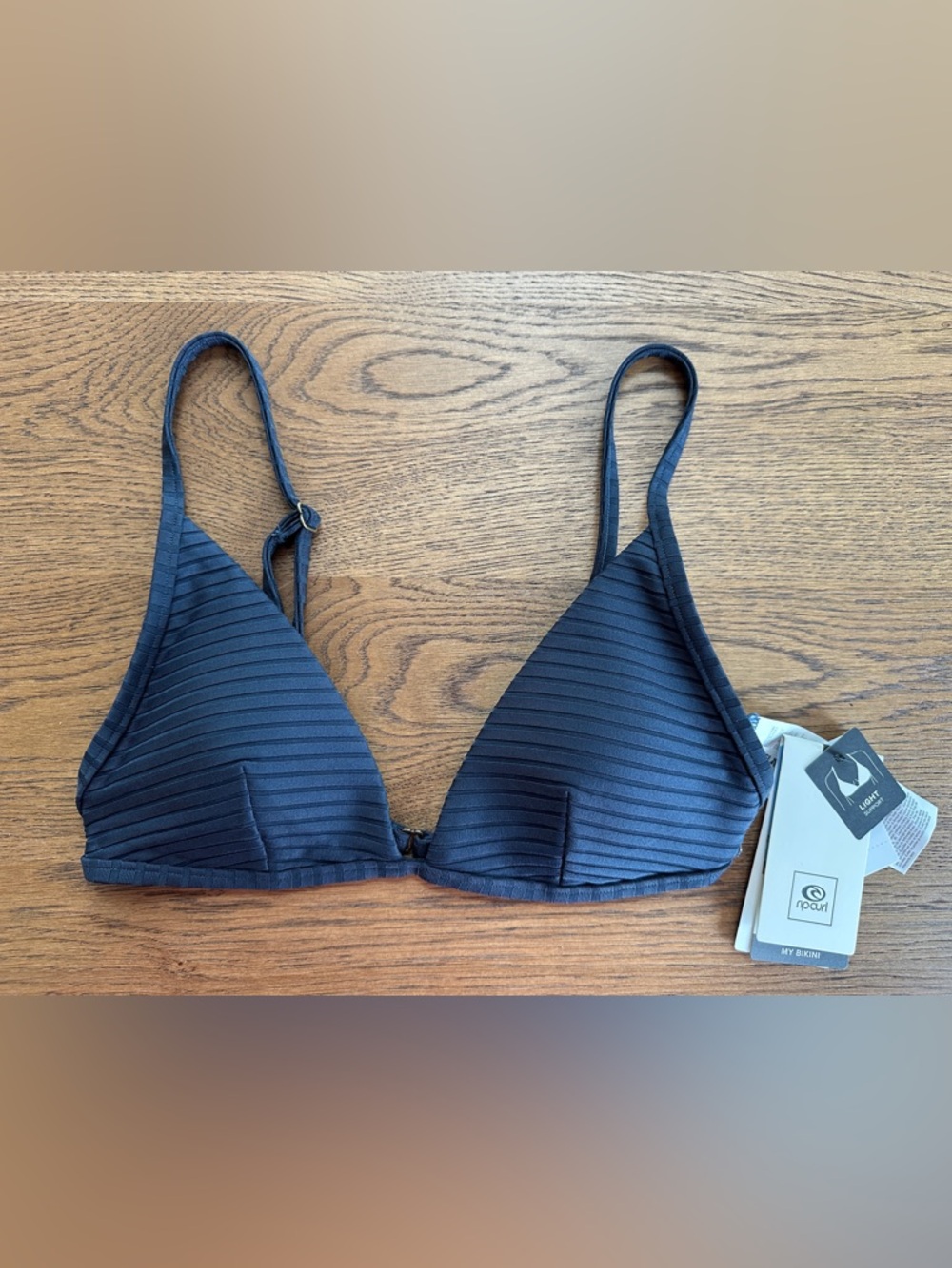 RIP CURL Navy Ribbed Triangle Bikini Top - NWT